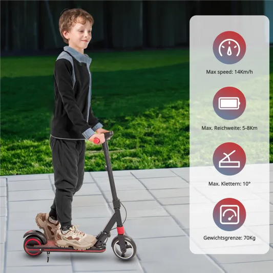 S3 Elektroroller für Kinder im Alter von 8–16 Jahren, UK-Elektroroller, 14 km/h, LED-Display, Licht, 130 W