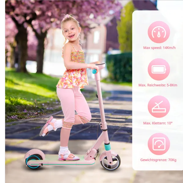 S3 Elektroroller für Kinder im Alter von 8–16 Jahren, UK-Elektroroller, 14 km/h, LED-Display, Licht, 130 W